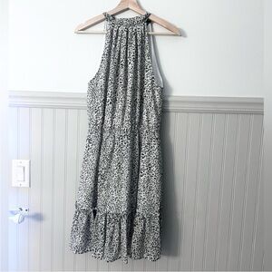 ⭐️ NEW BTFBM Medium Animal Print Halter Black White Sleeveless Dress